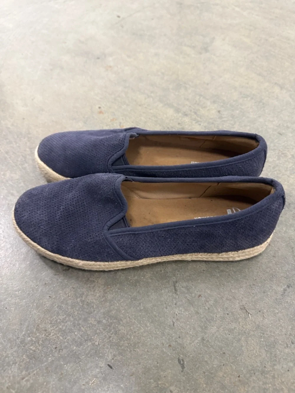 Clarks Navy Blue Perforated Slip-On Espadrilles